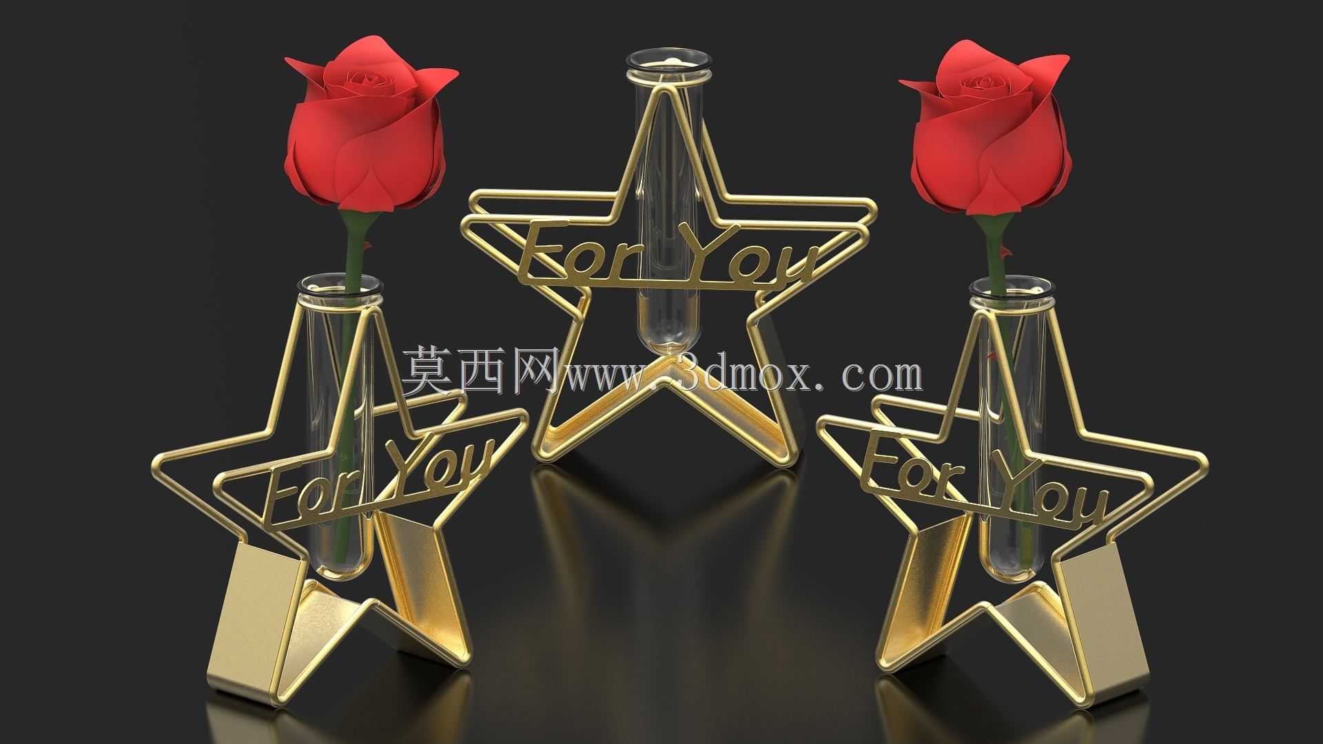 带玻璃花瓶的星形支架