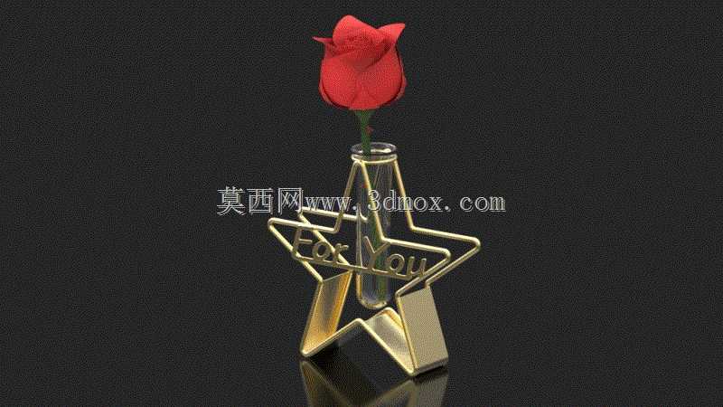 带玻璃花瓶的星形支架