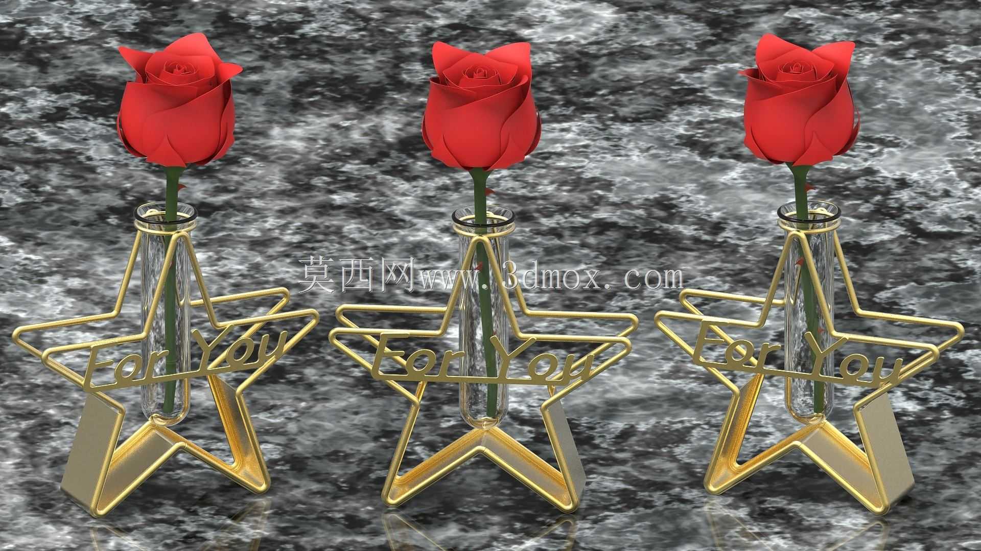 带玻璃花瓶的星形支架