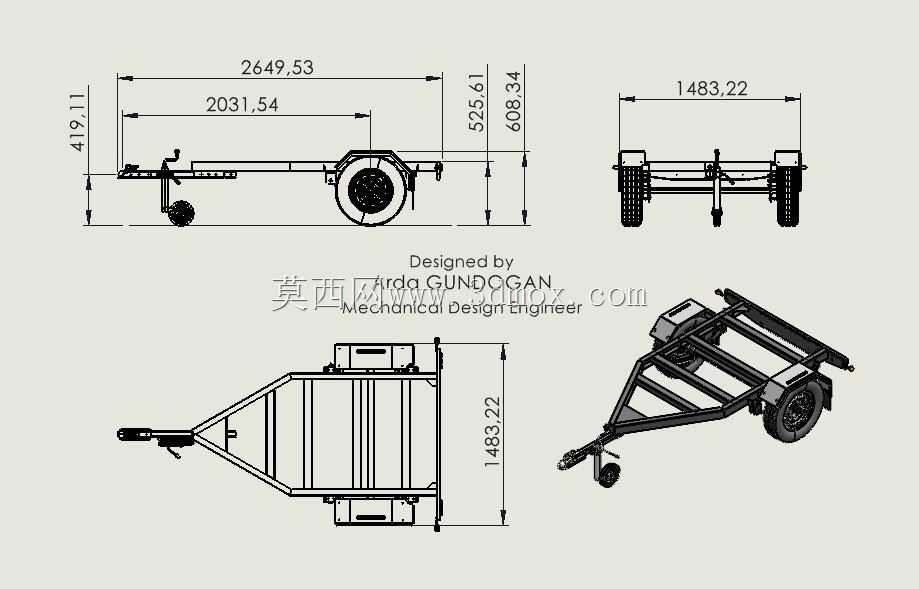 拖车框架1000Kg