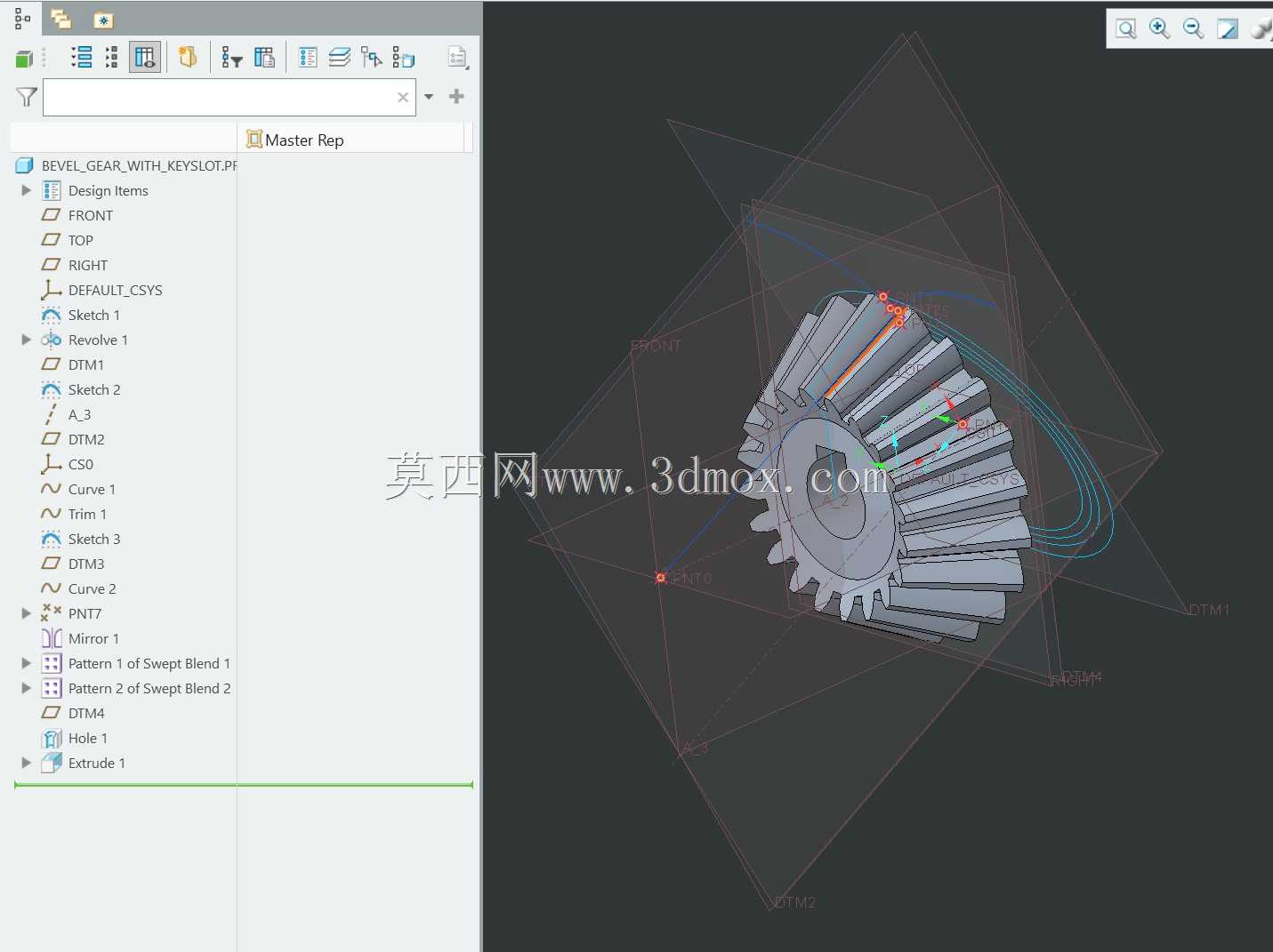 PTC-CREO参数化锥齿轮