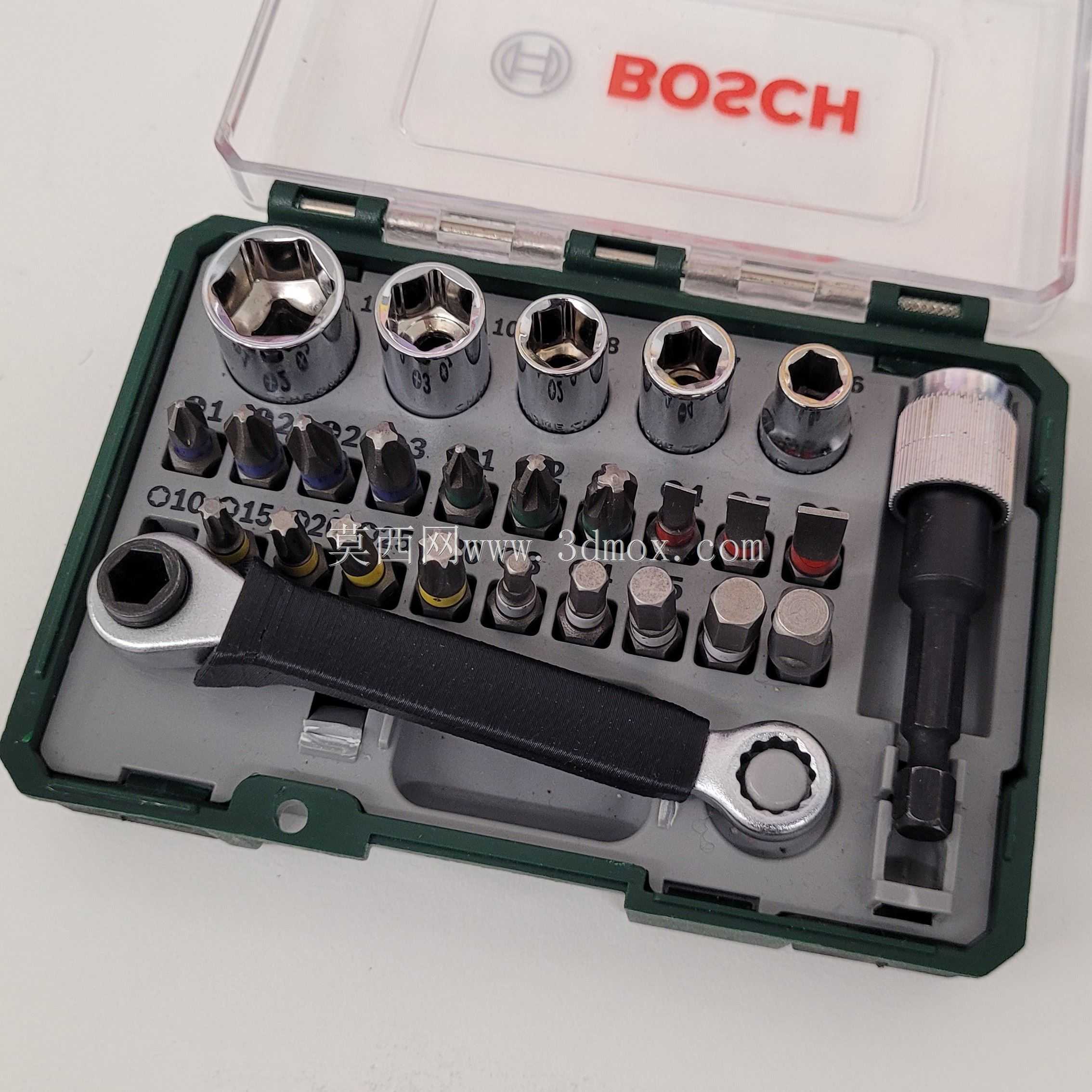 Bosch Schrauberbit-und Ratschen Set 27tlg-的手柄套筒2607017160