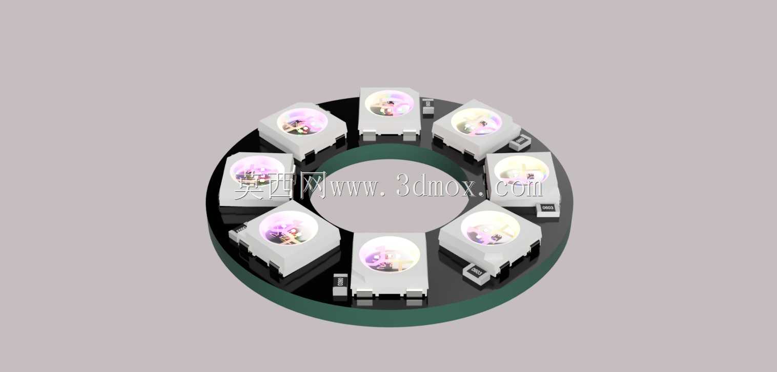 WS2812B环形8至45 LED黑色PCB