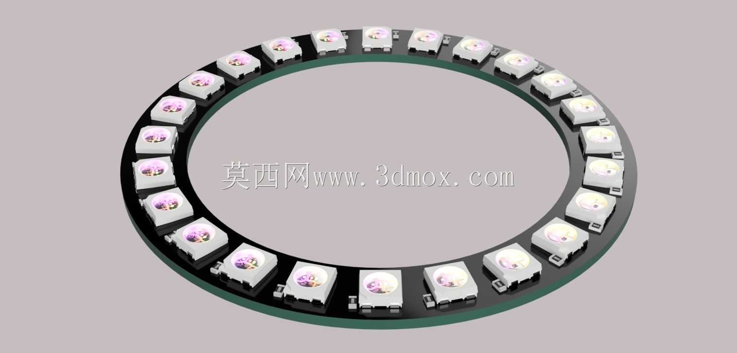 WS2812B环形8至45 LED黑色PCB
