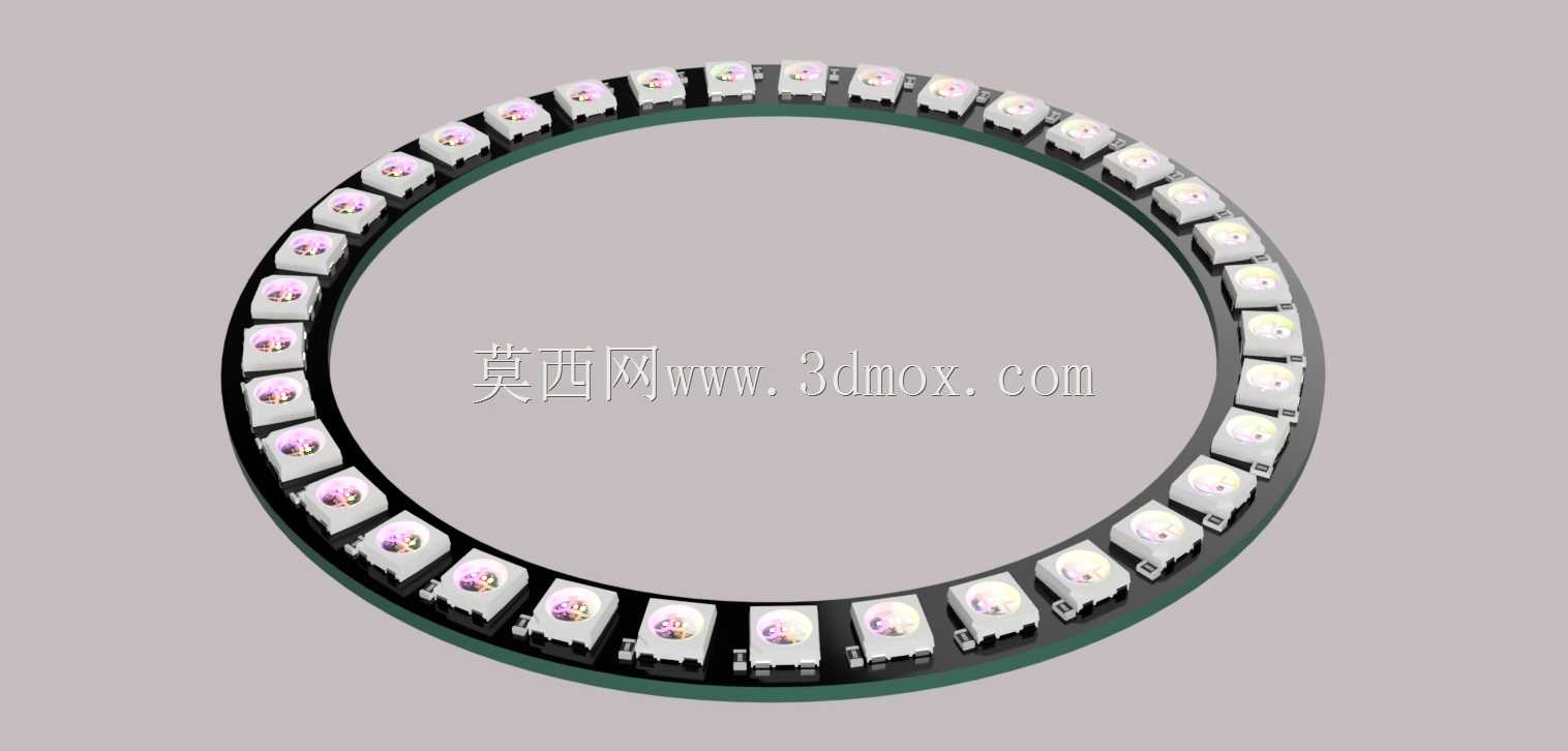 WS2812B环形8至45 LED黑色PCB