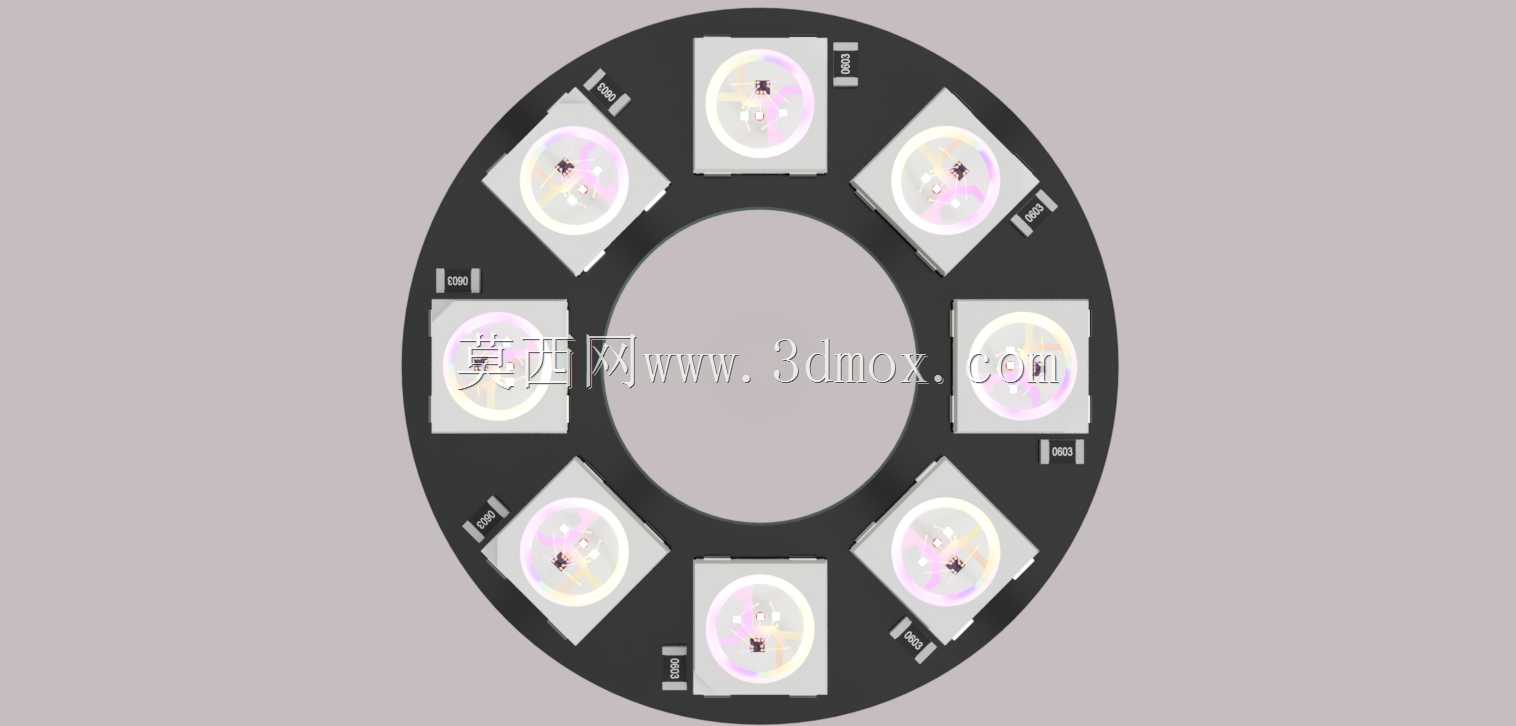WS2812B环形8至45 LED黑色PCB