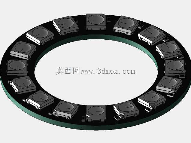 WS2812B环形8至45 LED黑色PCB