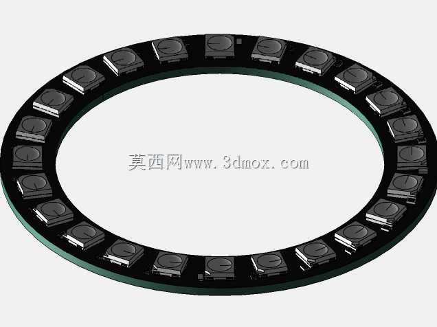 WS2812B环形8至45 LED黑色PCB