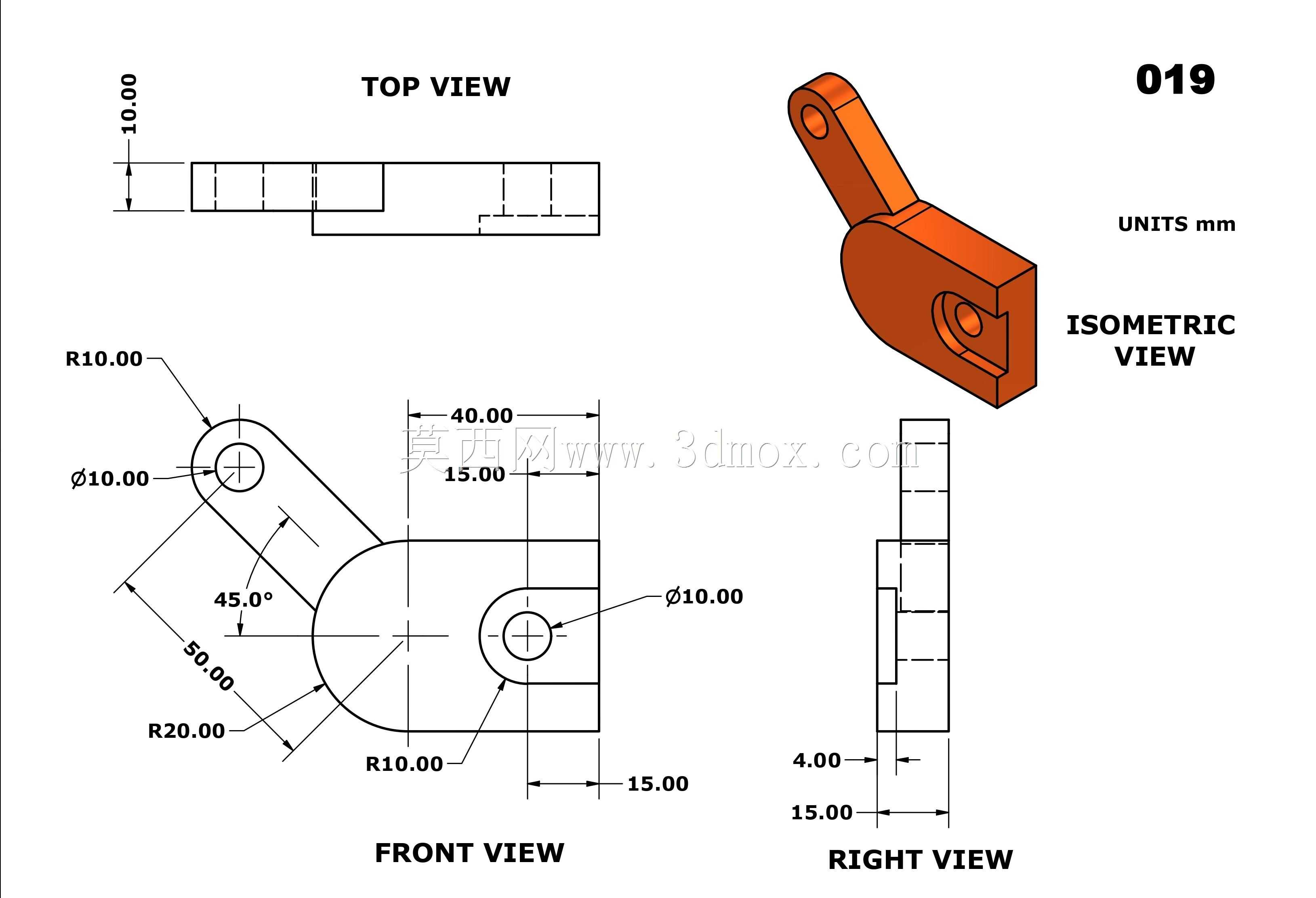 三维CAD基本练习019/Autodesk Inventor Pro