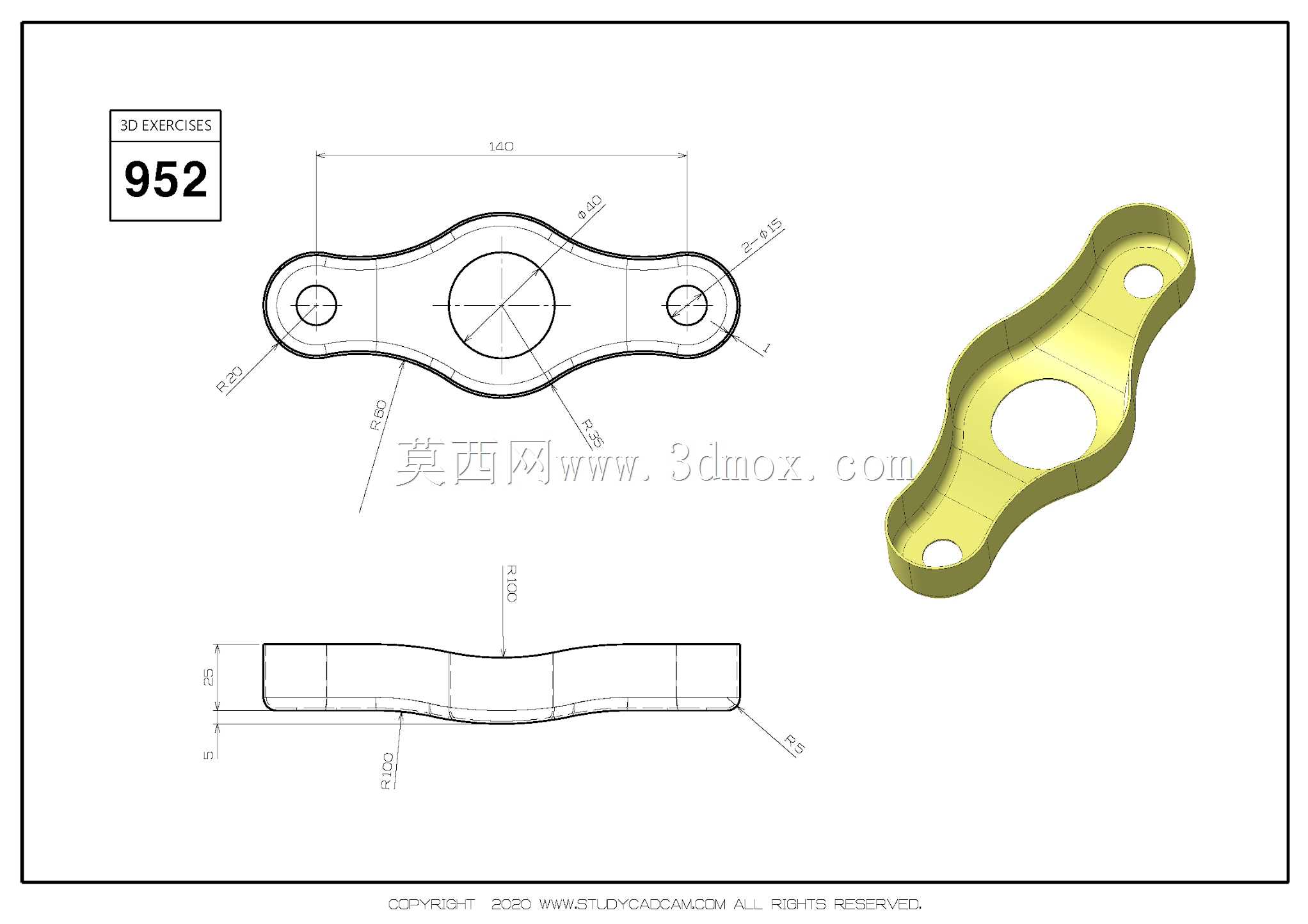 Studycadcam三维CAD练习952/Autodesk Inventor Pro