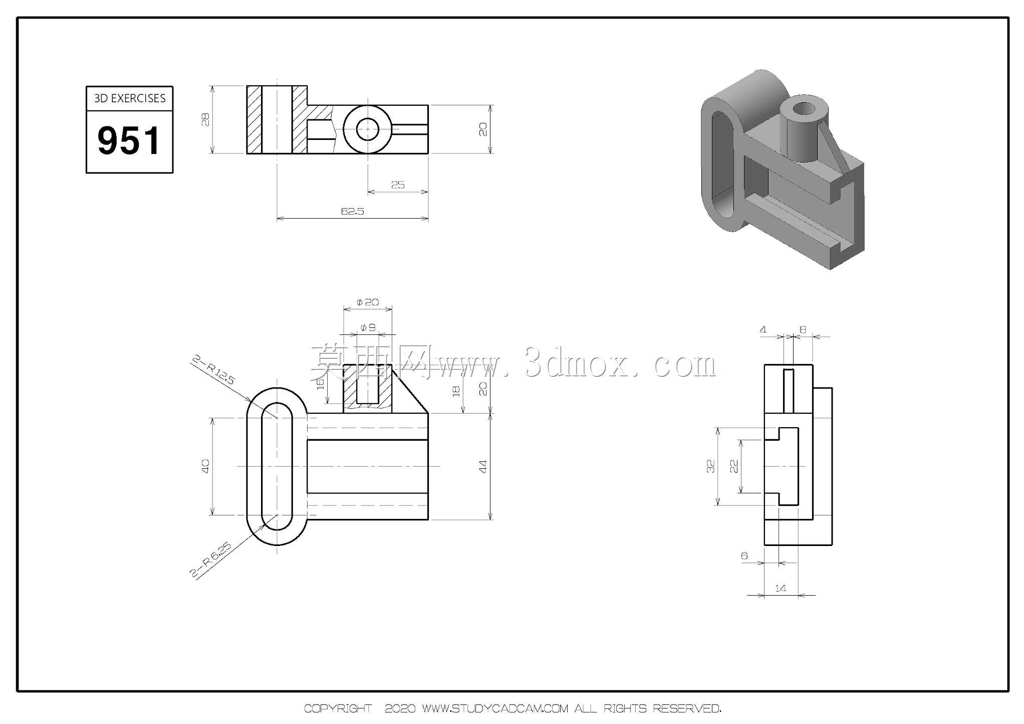 Studycadcam三维CAD练习951/Autodesk Inventor Pro