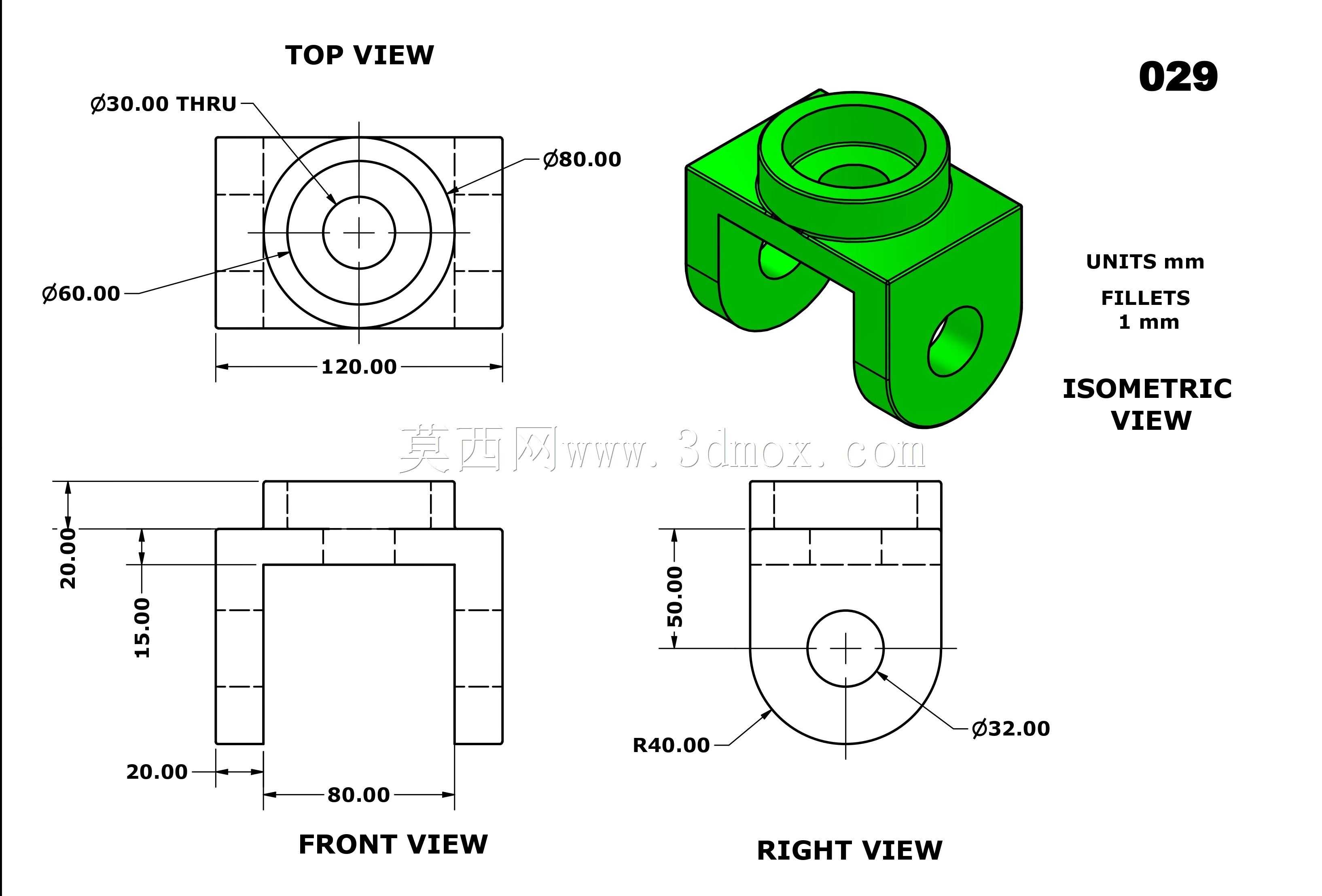 三维CAD基本练习029/Autodesk Inventor Pro
