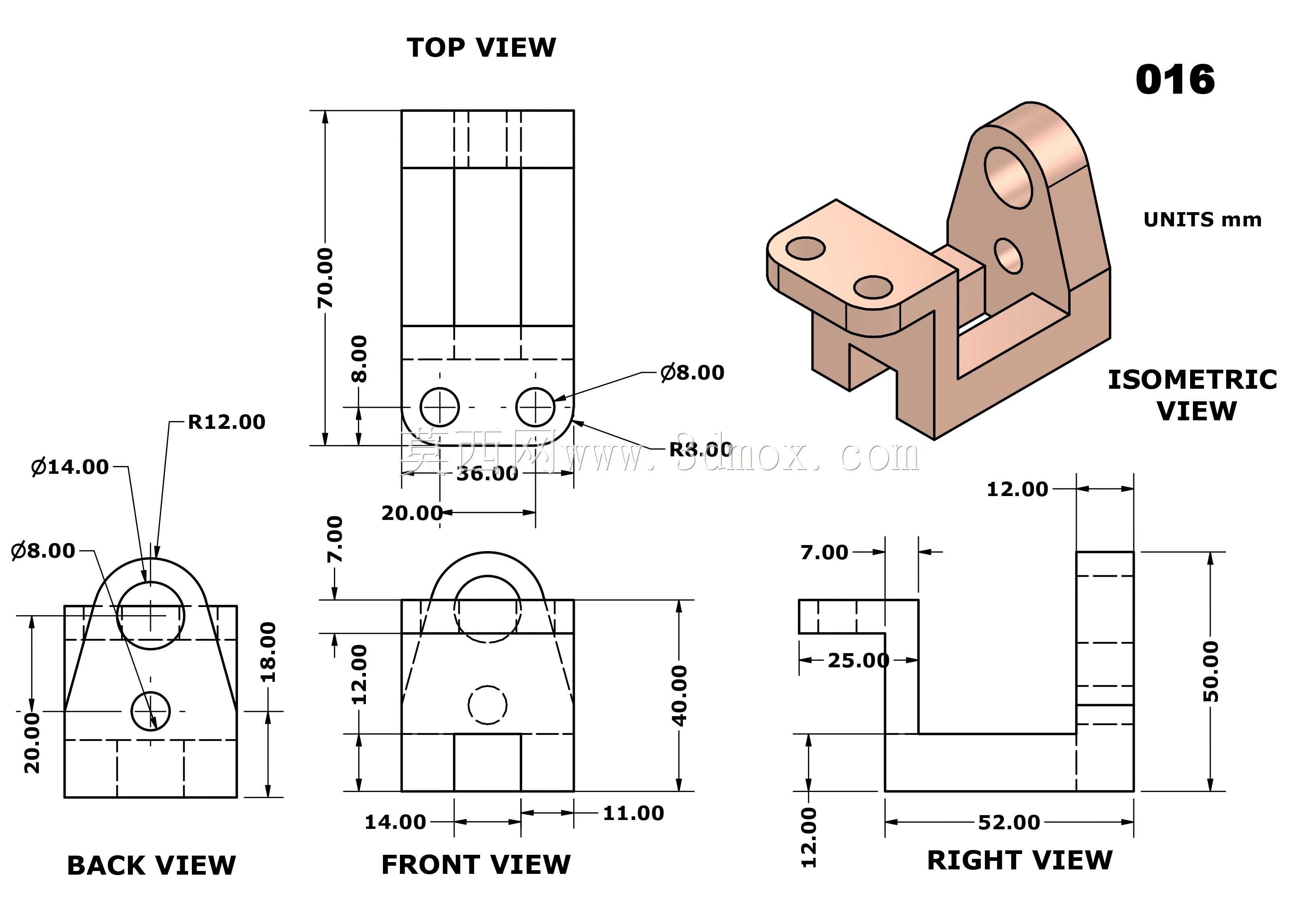三维CAD基本练习016/Autodesk Inventor Pro