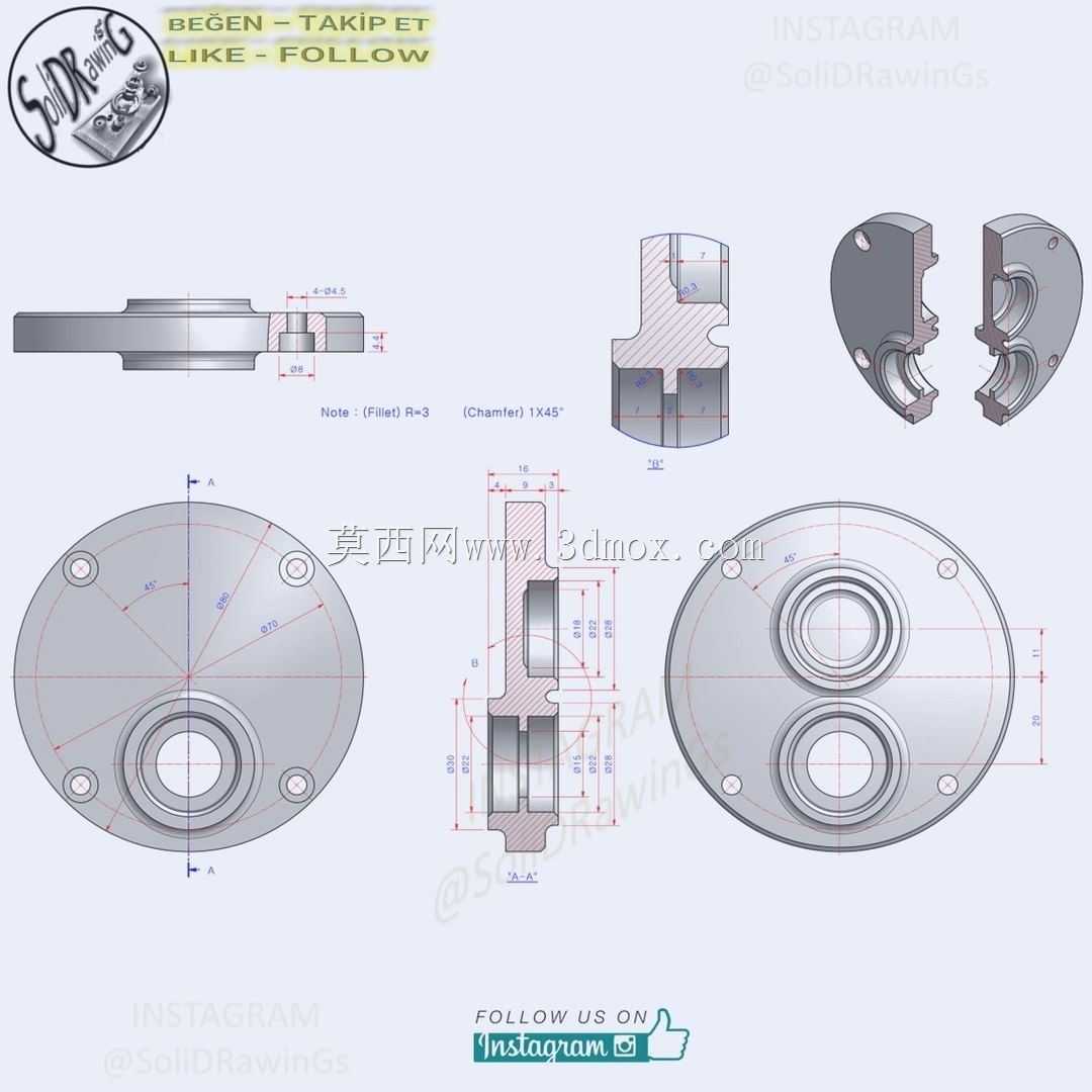 三维CAD基本练习/Autodesk Inventor Pro