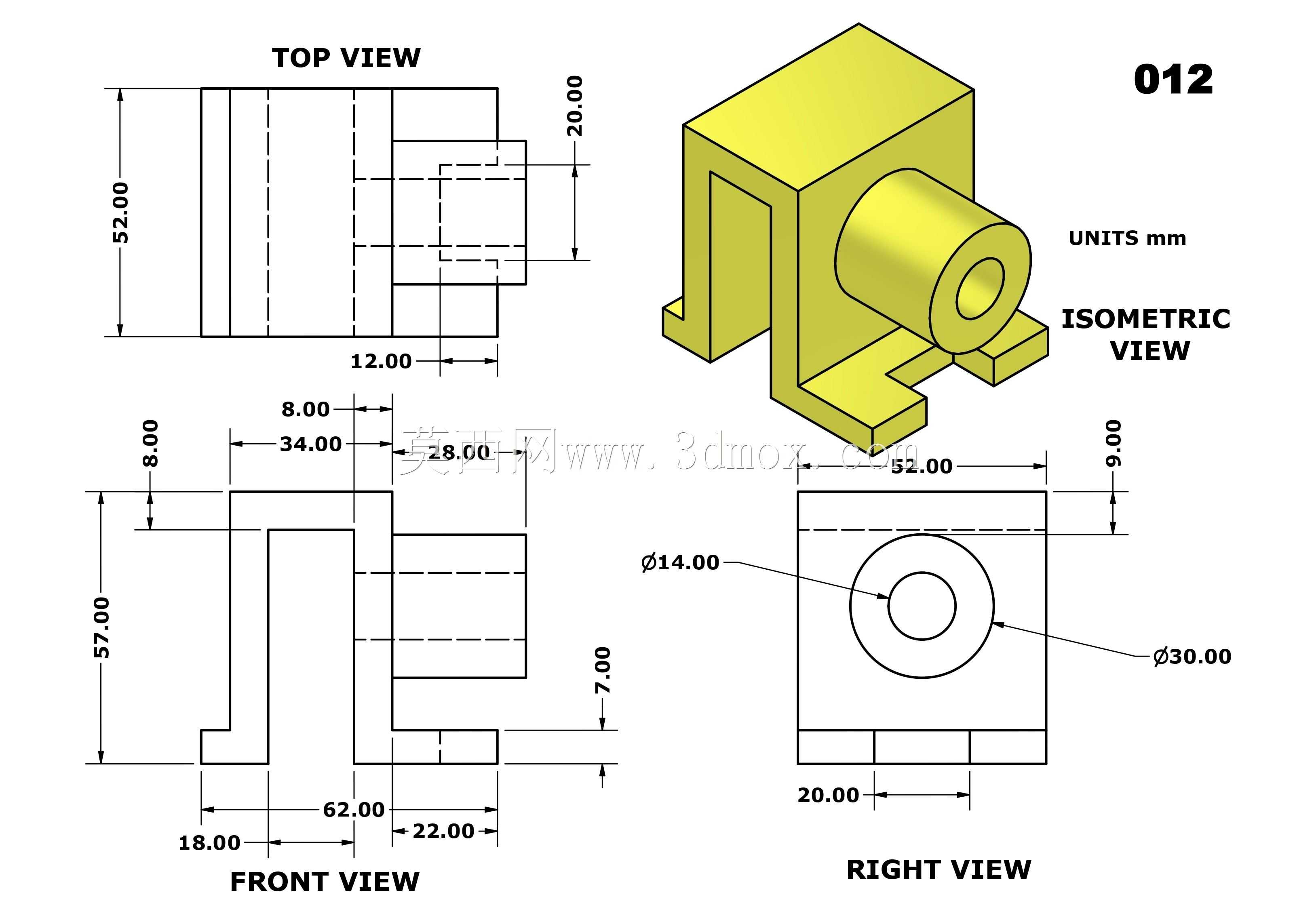 三维CAD基本练习012/Autodesk Inventor Pro