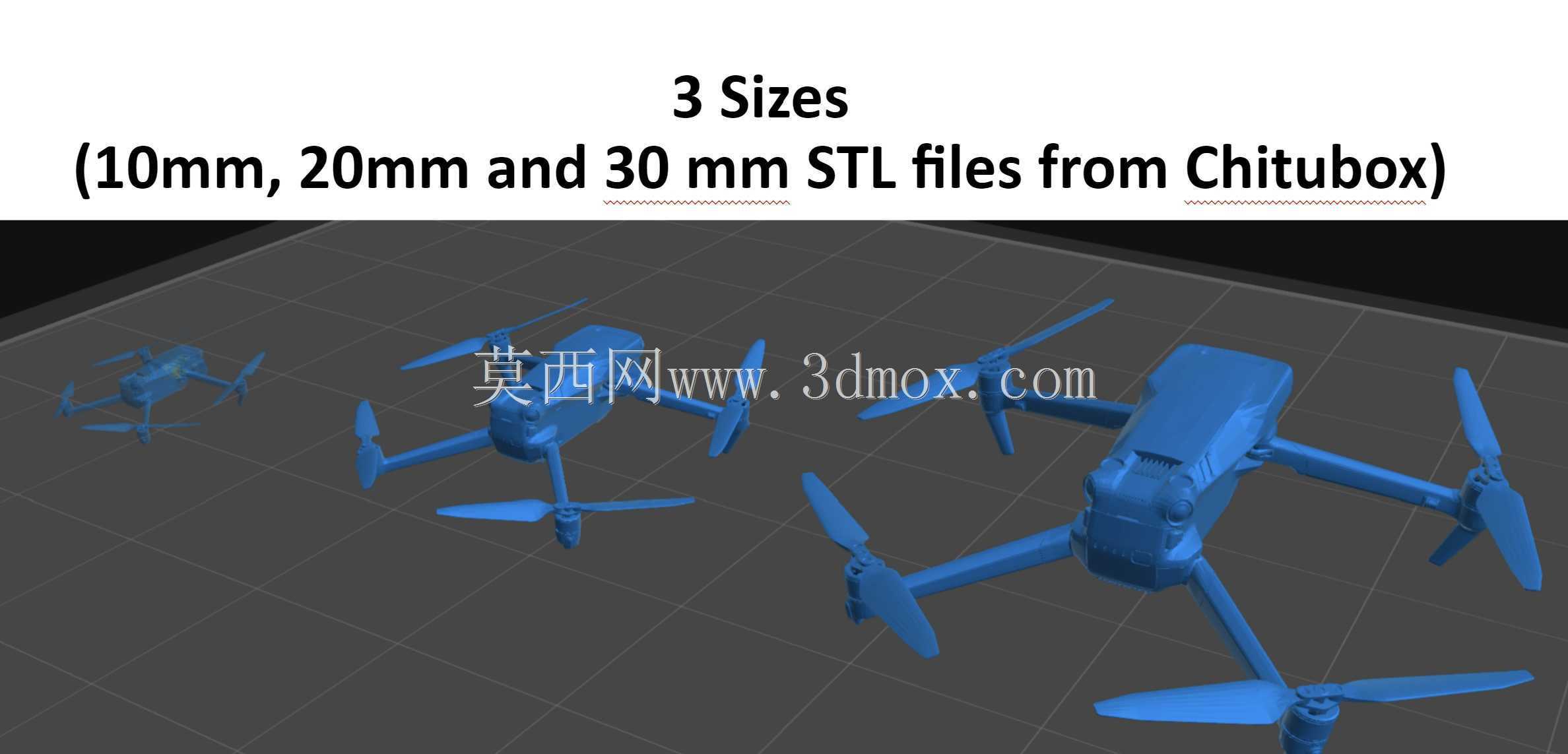 适用于 DJI MAVIC 3E 无人机的 3 种尺寸 3D 打印