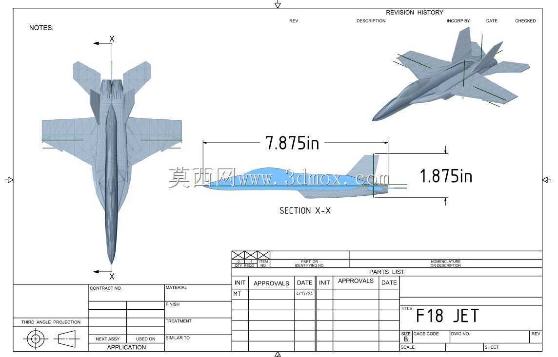 F/A 18 Fighter JET 3D ��ӡ�� 3 �ֳߴ�