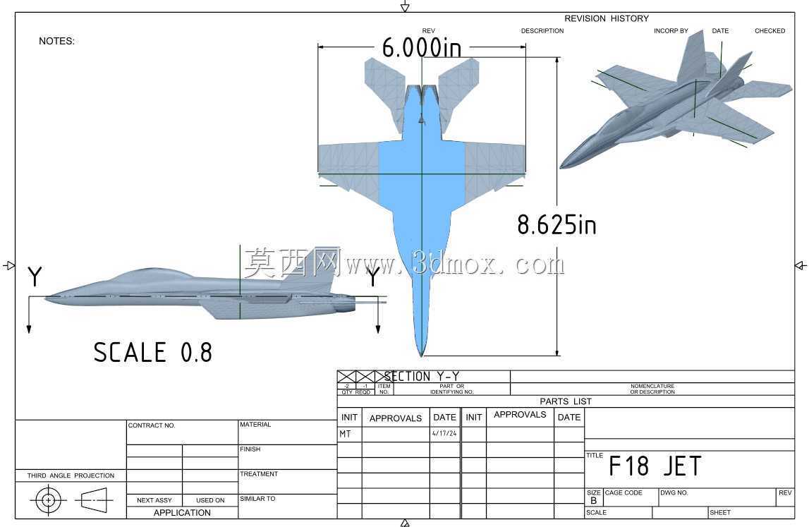 F/A 18 Fighter JET 3D ��ӡ�� 3 �ֳߴ�