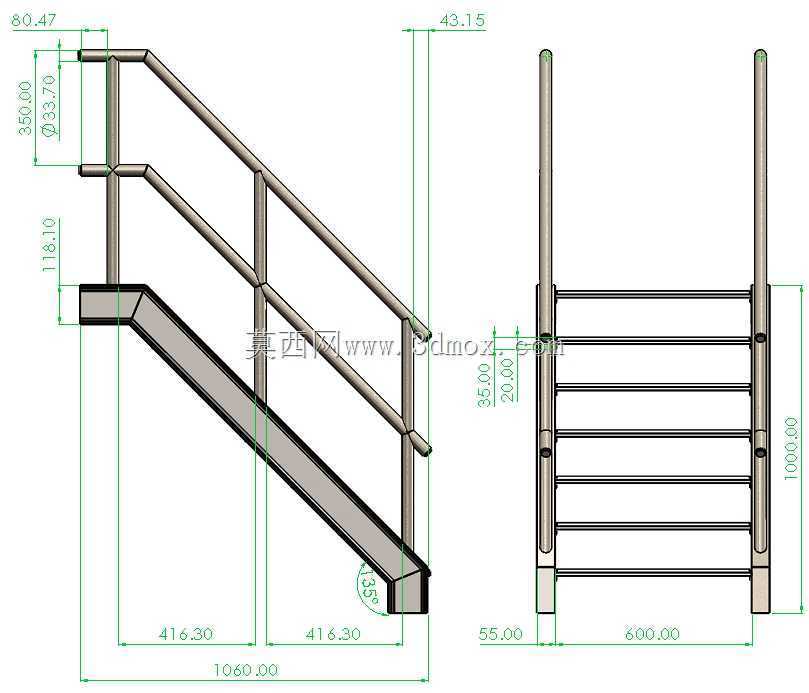 Solidworks 钢楼梯焊件和钣金 #solidworksweldments #solidworkssheetmetal