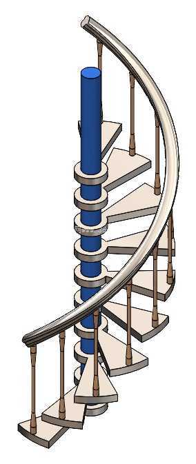 Solidworks 中的螺旋楼梯