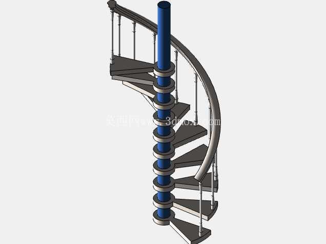 Solidworks 中的螺旋楼梯