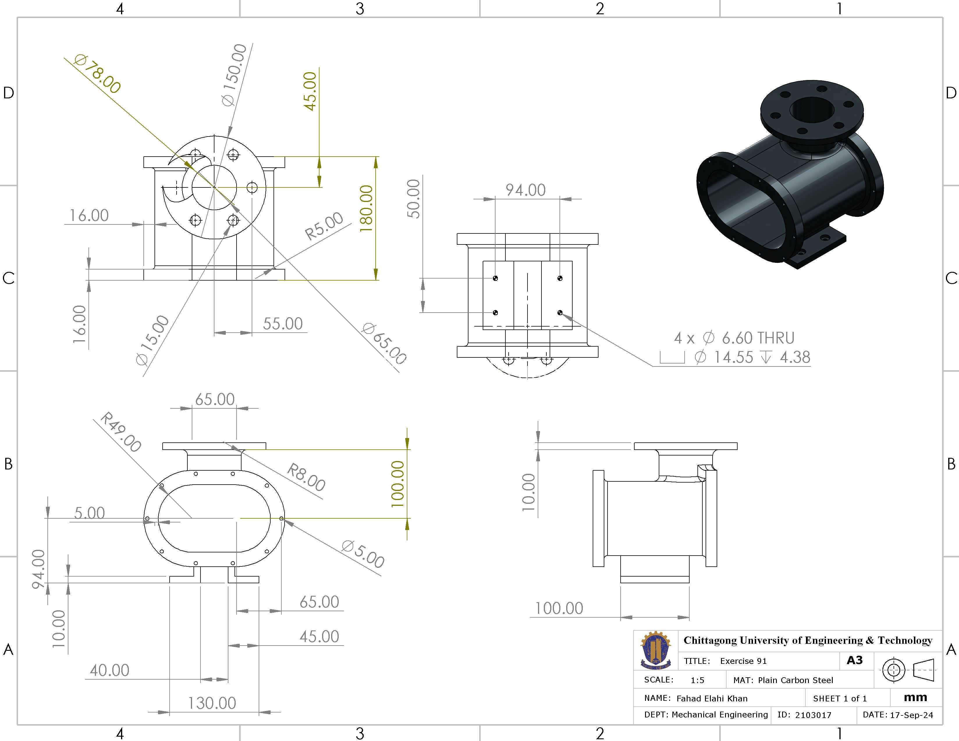 AISI 1020 �߼� SolidWorks ��� | ͹̨���졢���ӡ�\u0026 M6 CBore ���