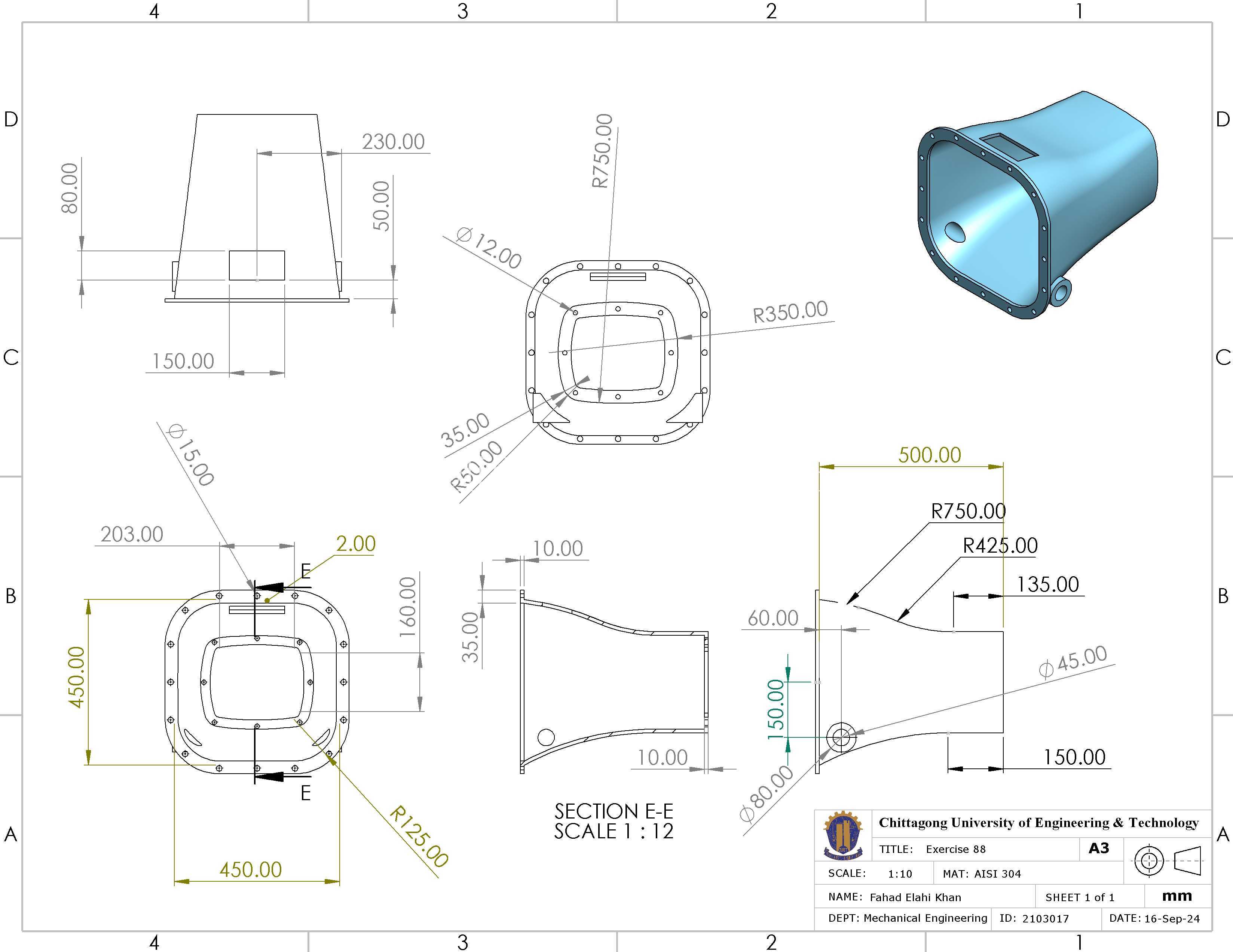 AISI 304 Loft ������ | �๦�� SolidWorks ���