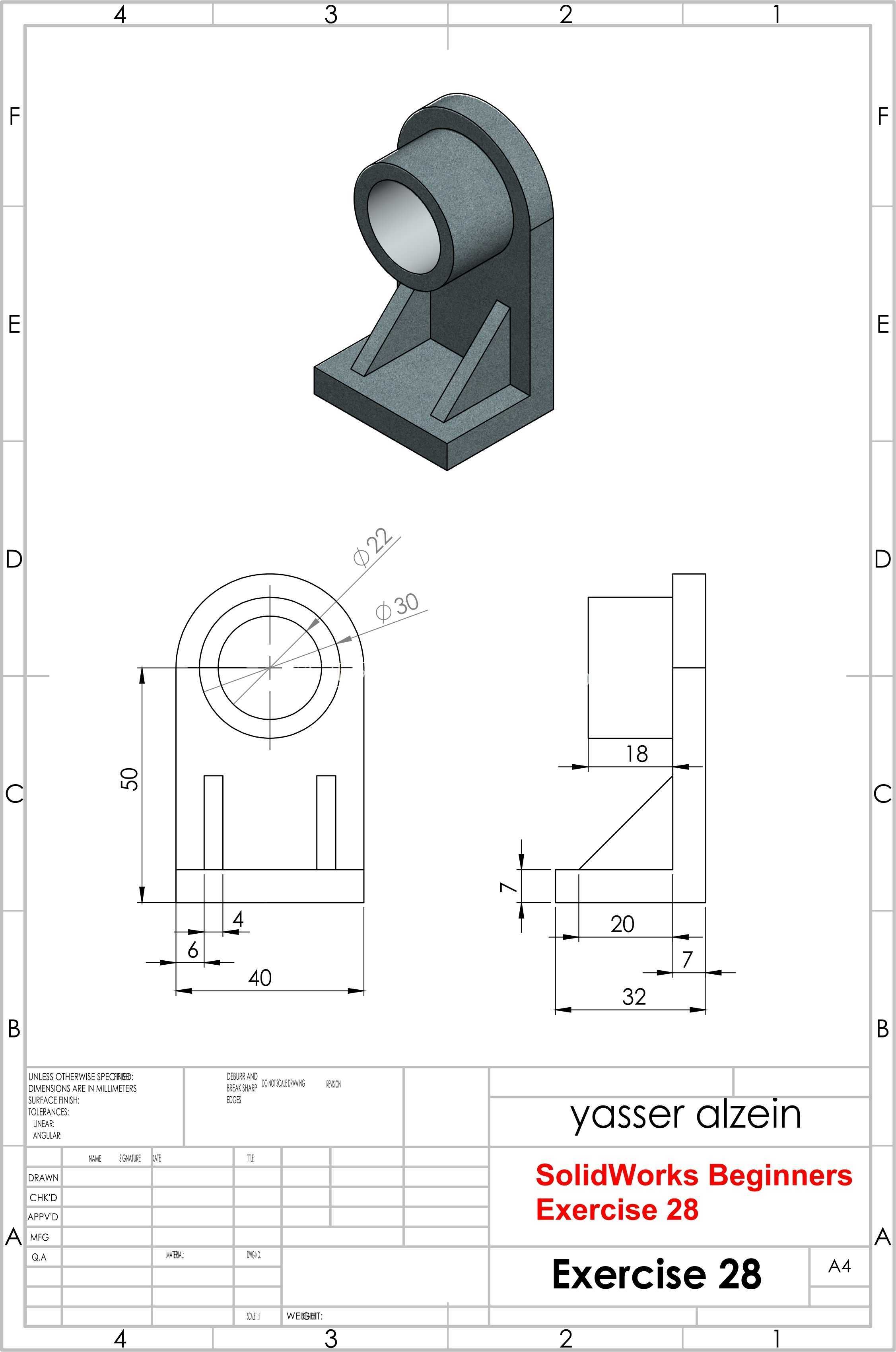 SolidWorks 教程初学者练习 28