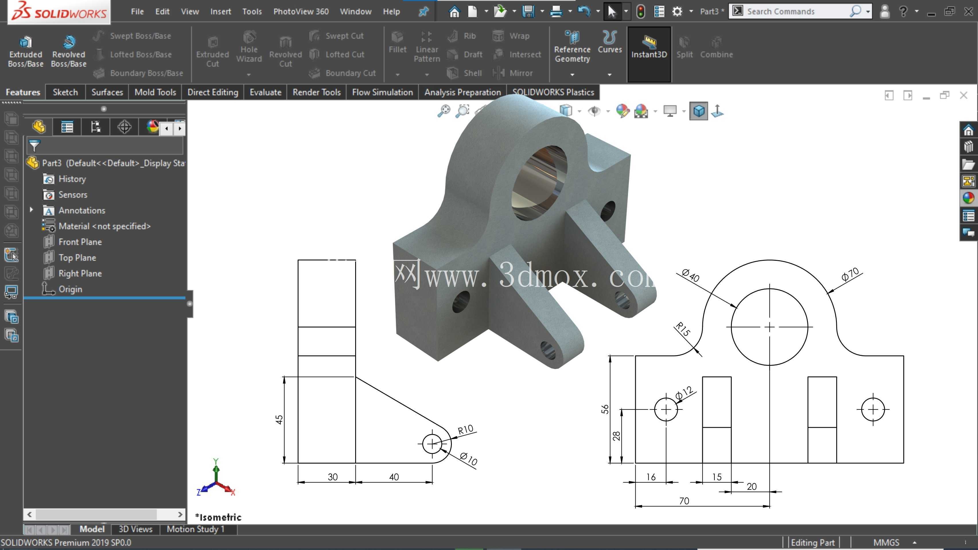 SolidWorks 初学者练习 34