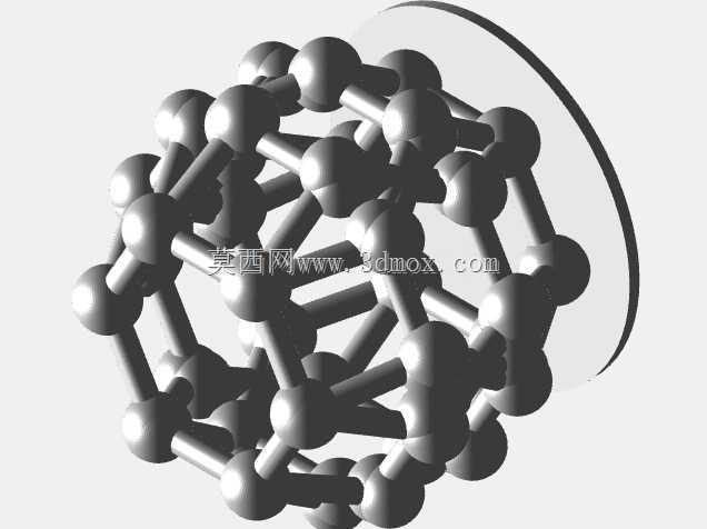 富勒烯 60 启发的 3D 模型