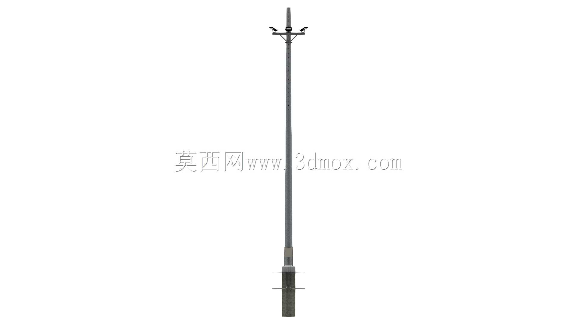 Poste con cruceta y 3 个反光板和 caja pie de poste