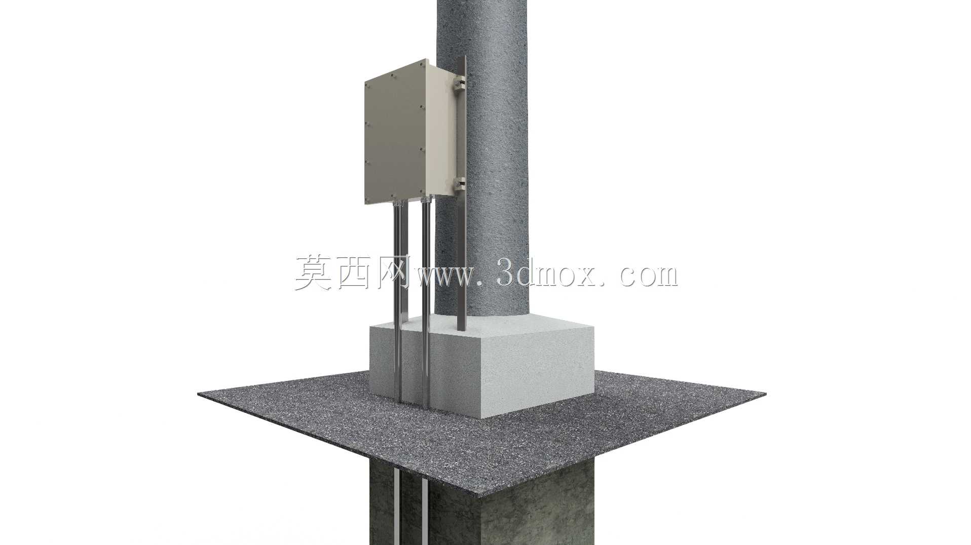 Poste con cruceta y 3 个反光板和 caja pie de poste