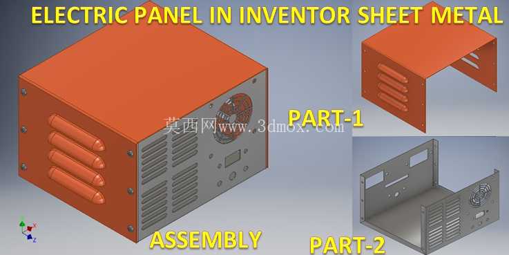 Autodesk Inventor 钣金中的电气面板盒 || Inventor 中的面板框图 || 发明家CAD