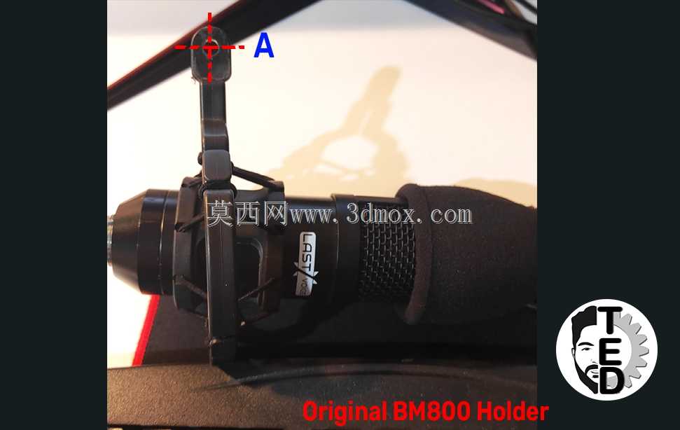 B800 麦克风定制支架部件(PLA 3D 打印)