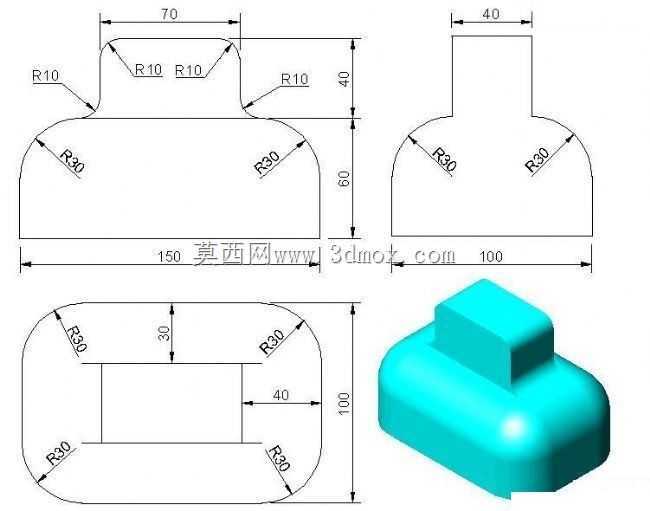 三维CAD基本练习/Autodesk Inventor Pro