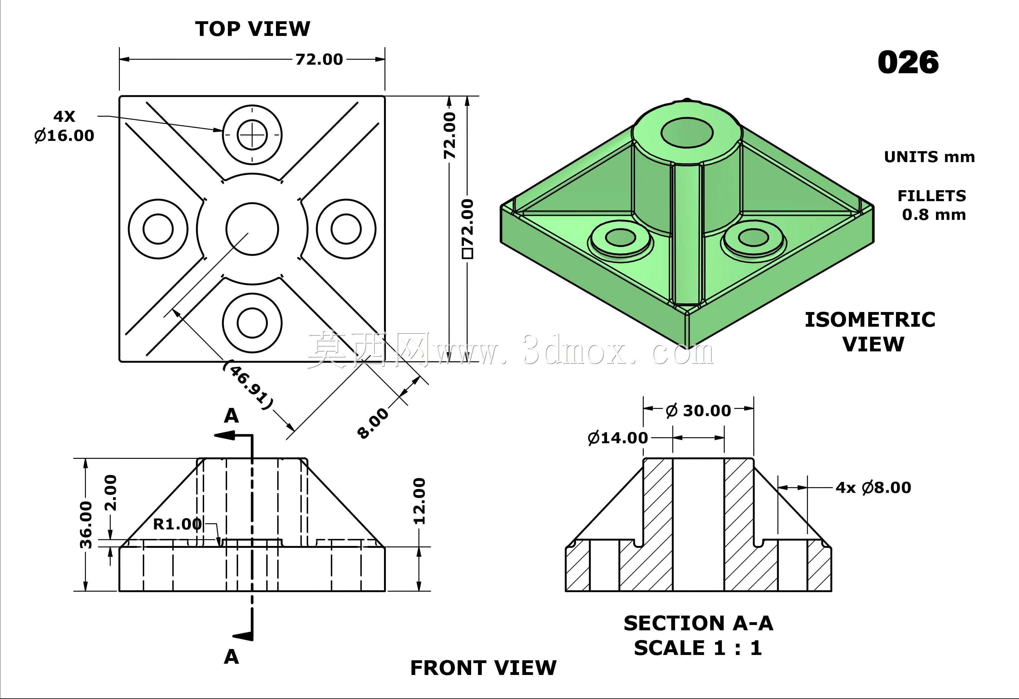 三维CAD基本练习026/Autodesk Inventor Pro
