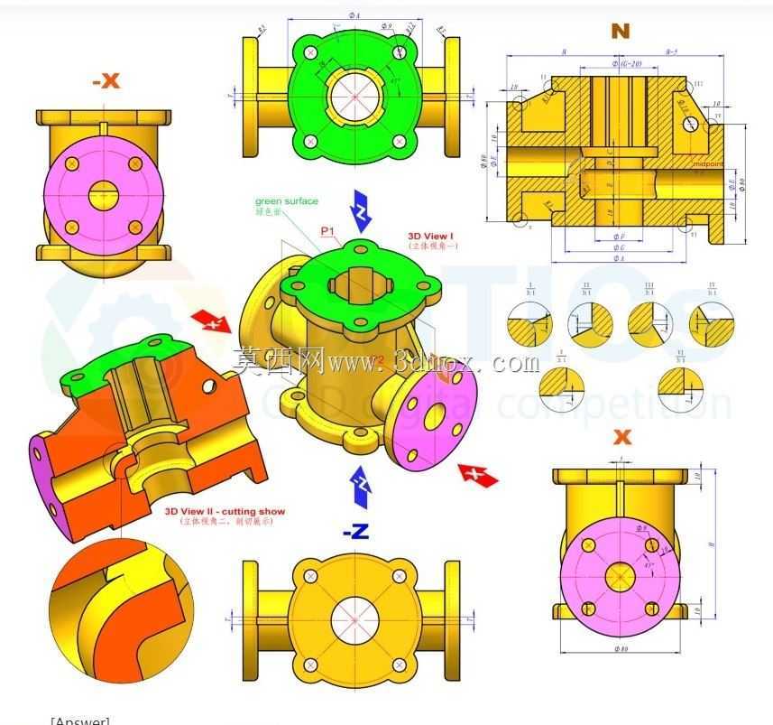 三维CAD基本练习/CATICS 3D10-M07/Autodesk Inventor Pro