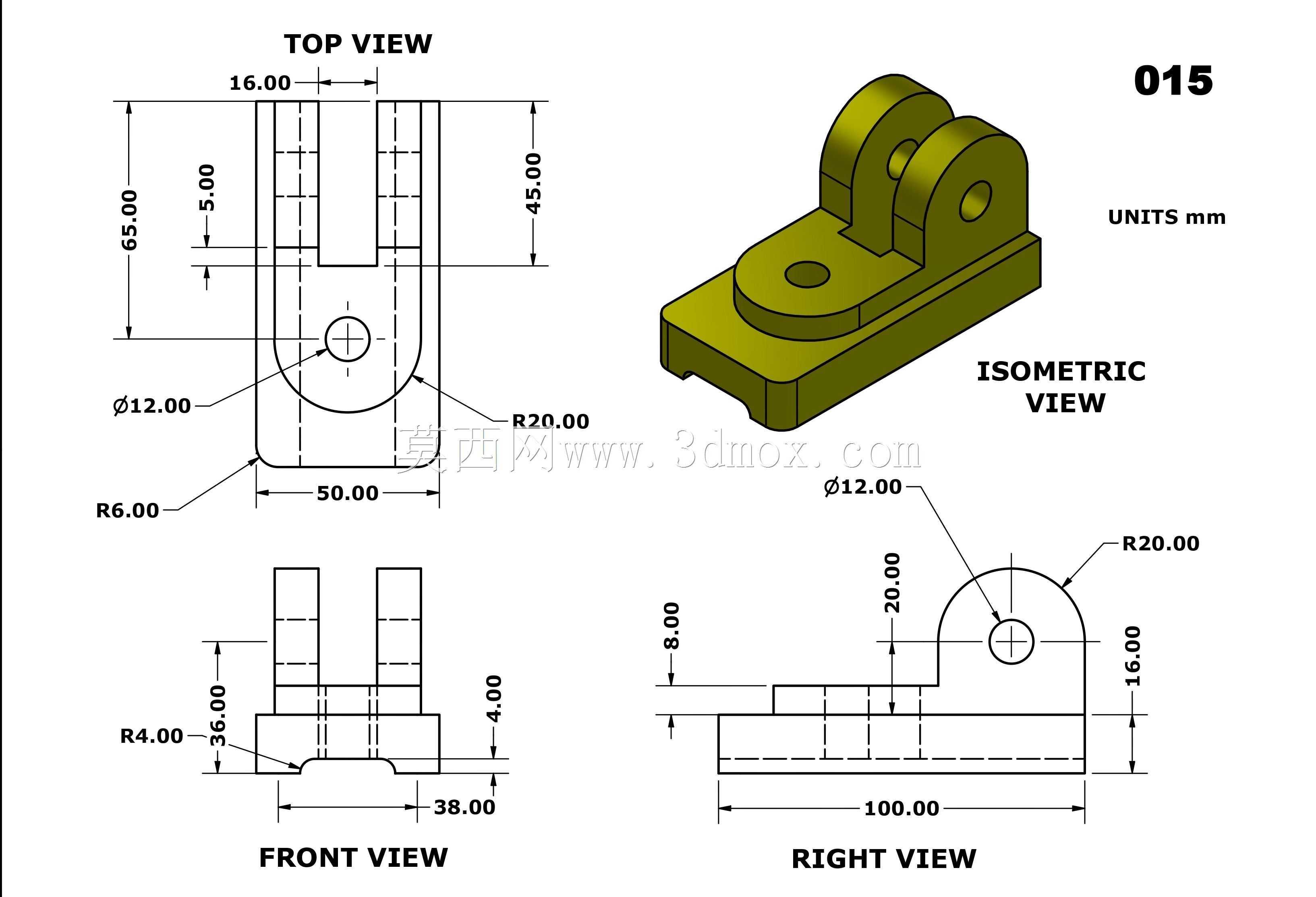 三维CAD基本练习015/Autodesk Inventor Pro