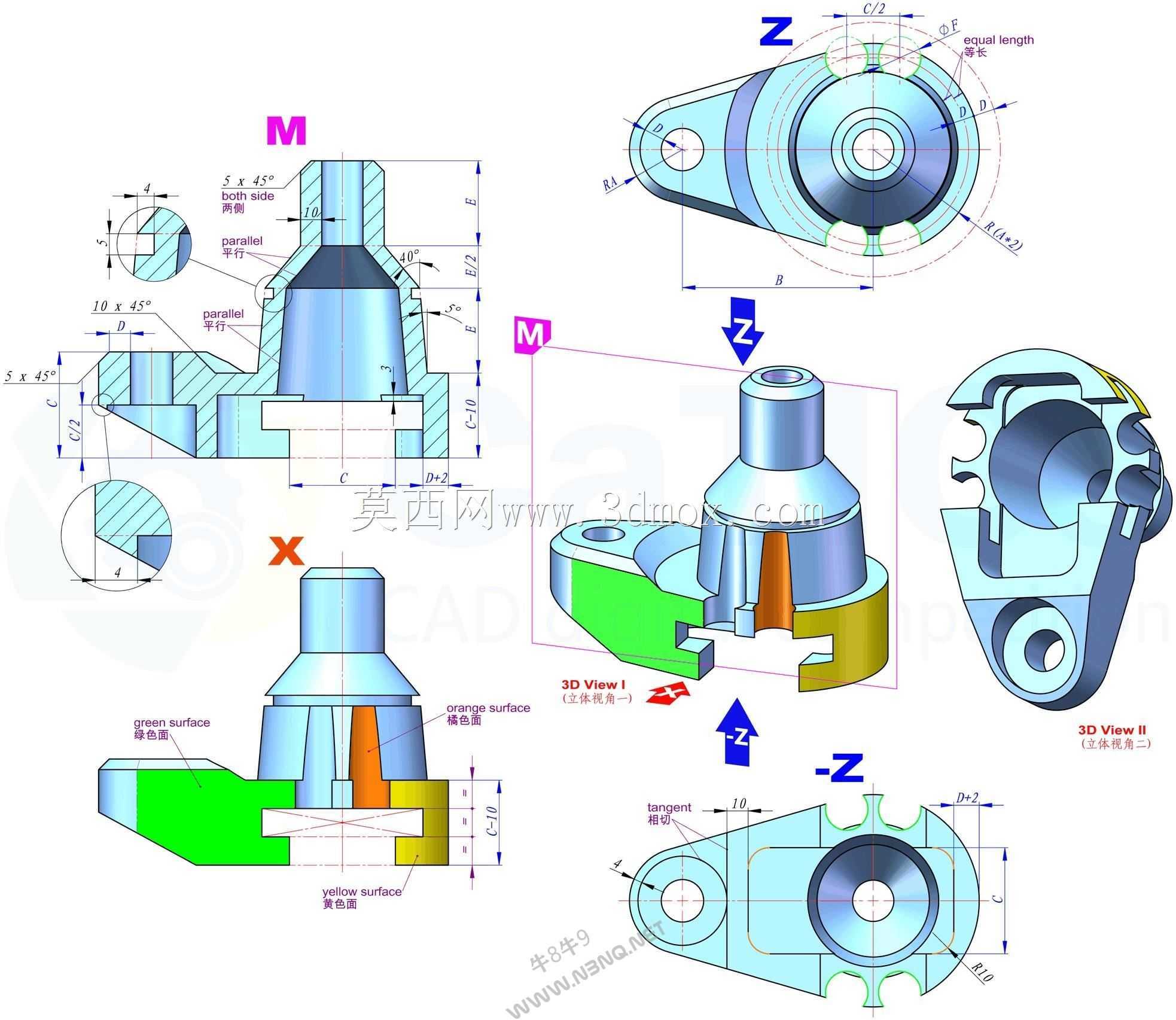 三维CAD基本练习/CATICS 3D16-M07/Autodesk Inventor Pro