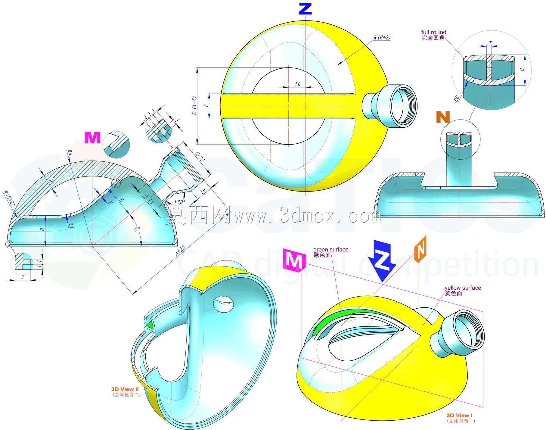 三维CAD基本练习/CATICS 3D18-M07/Autodesk Inventor Pro