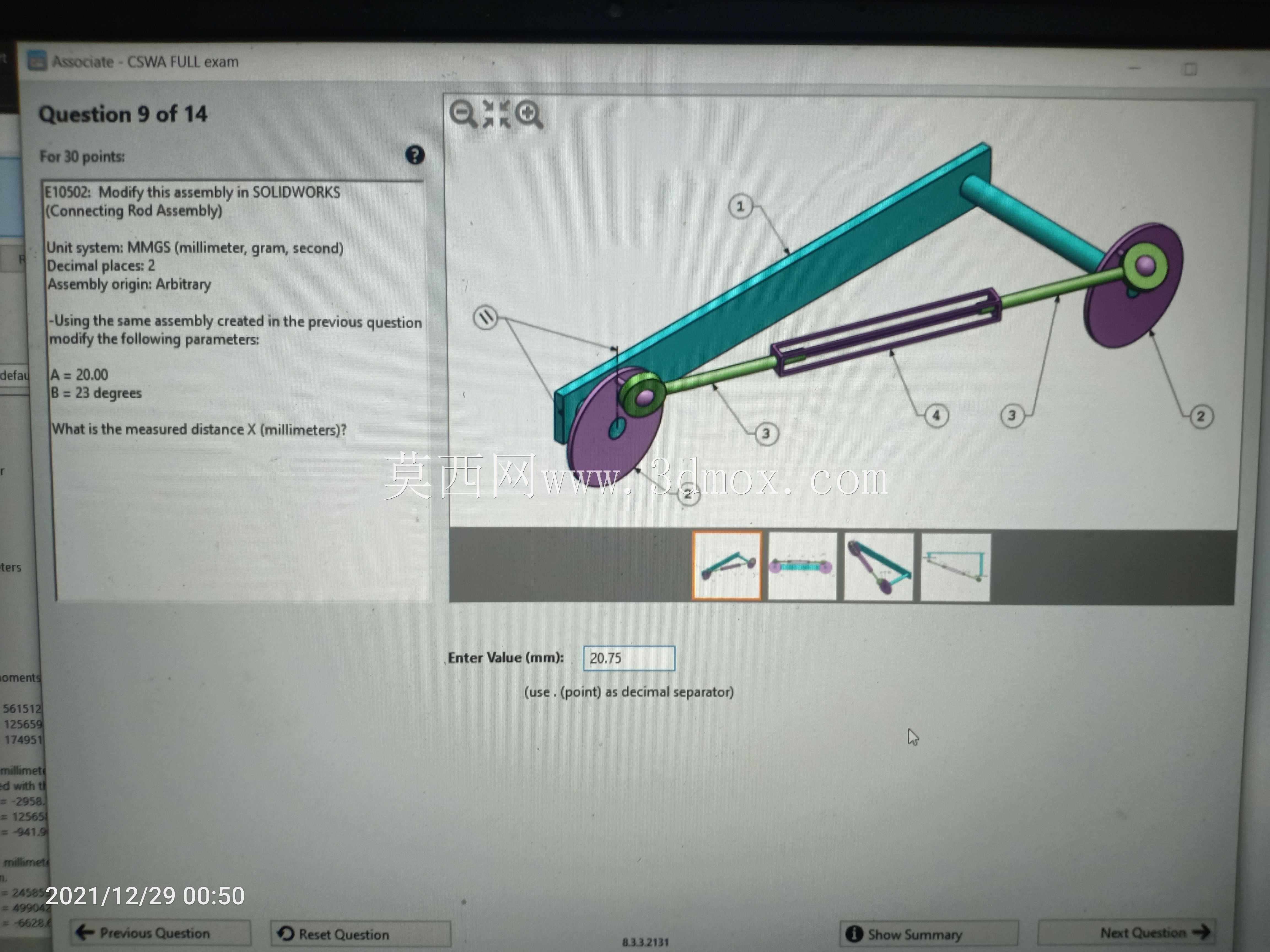 CSWA认证SOLIDWORKS合伙人练习3的真实考试组装问题