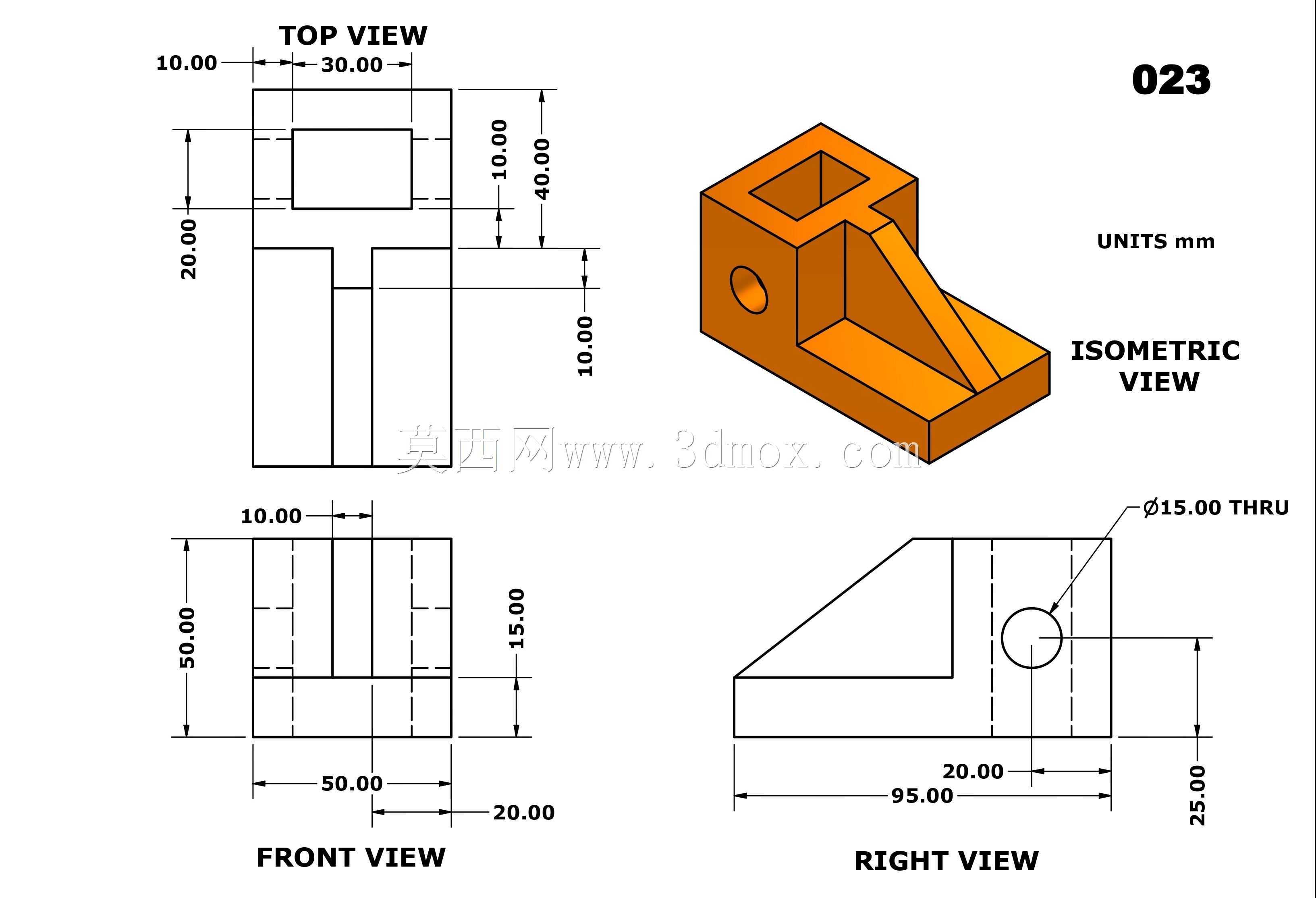 三维CAD基本练习023/Autodesk Inventor Pro
