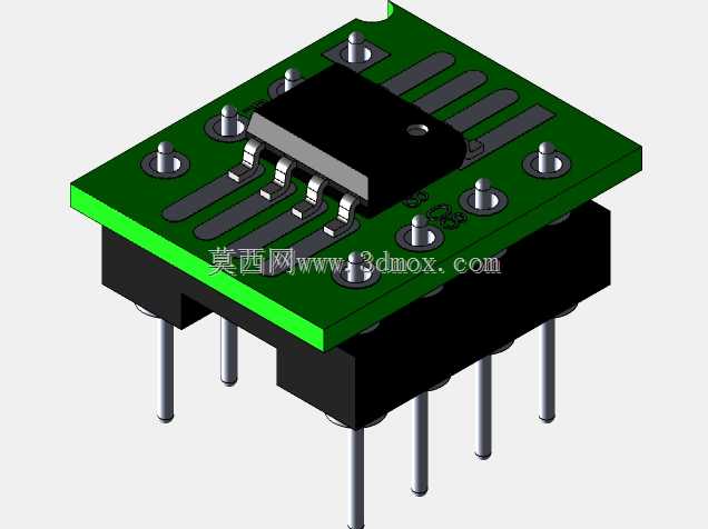 用于电子元件的8针SO到DIP适配器。PA-SOD3TH18-08