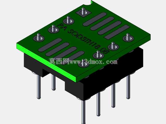 用于电子元件的8针SO到DIP适配器。PA-SOD3TH18-08