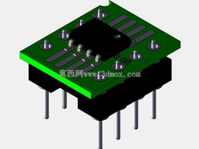 用于电子元件的8针SO到DIP适配器。PA-SOD3TH18-08
