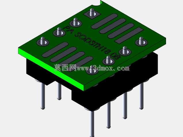 用于电子元件的8针SO到DIP适配器。PA-SOD3TH18-08