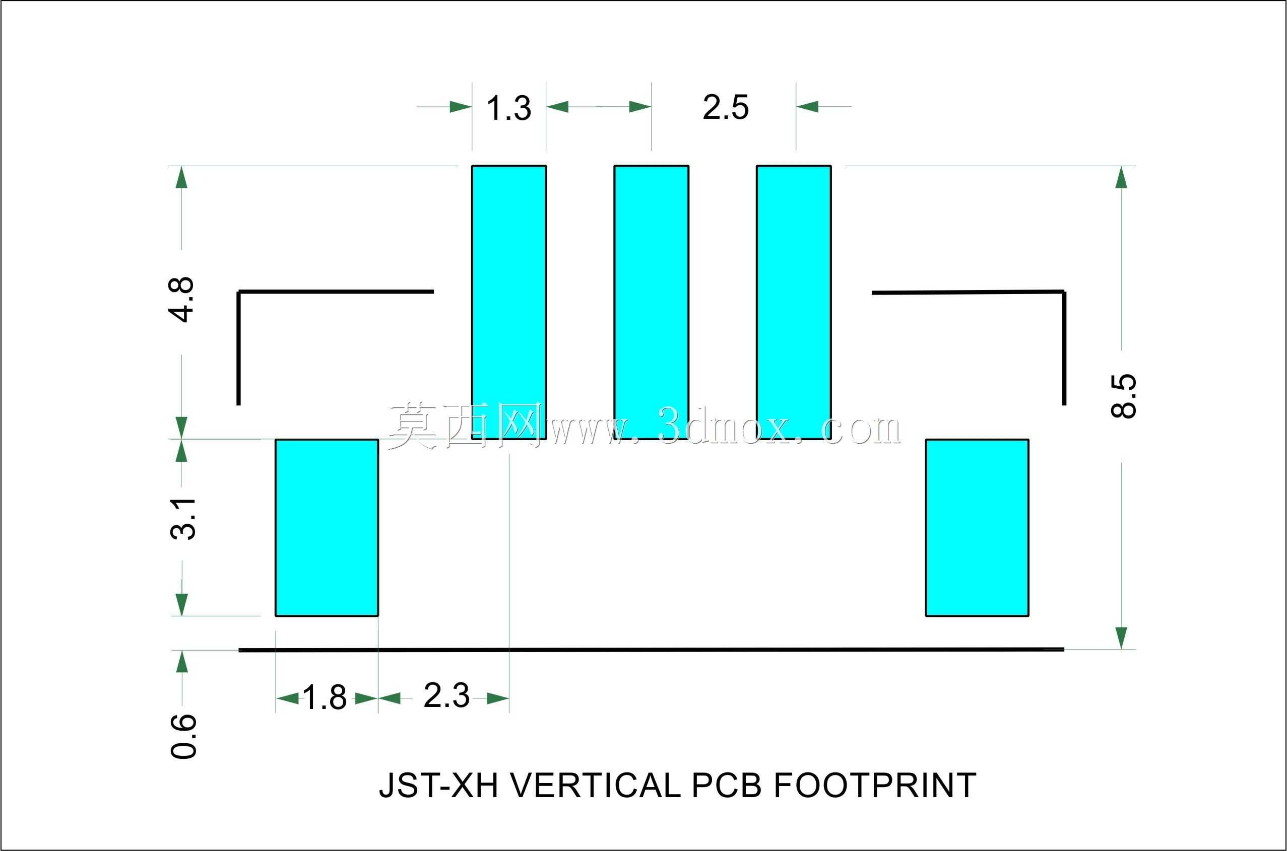 JST-XH_SMD_VERTICAL 2.5mm(通用)连接器