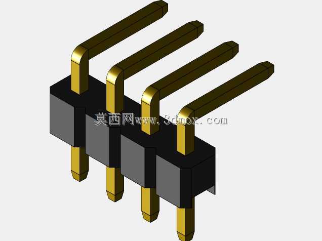 2.54mm弯公头杜邦针,90° 1*4pin