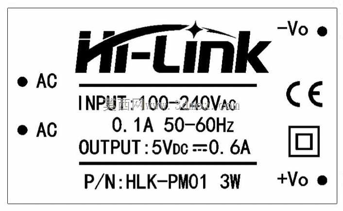  hi-link P/n HLK-PM01 3W 5VDC 0.6A 