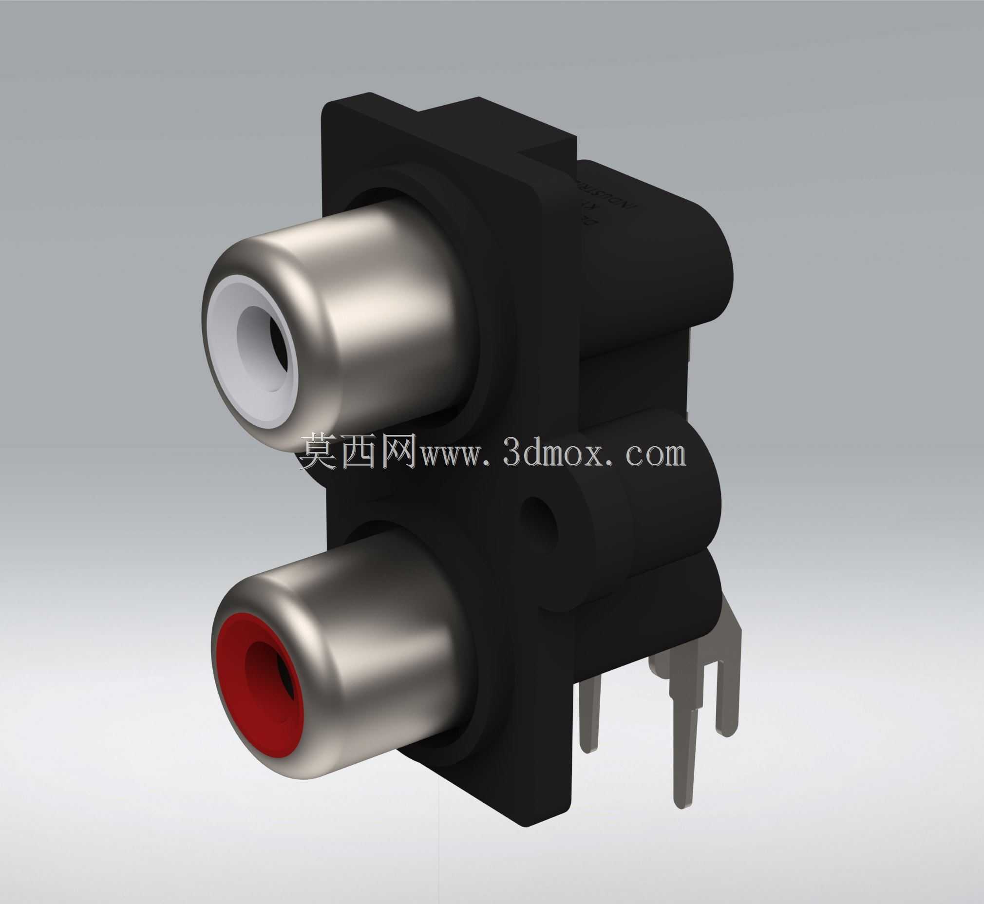ĸͷ 2-RCA ��������Ƶ 90�� ������ PCB ��װ